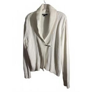 American Living White Button-Up Cardigan Sweater for Women XL